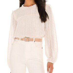 Sanctuary Grunge Girl Off White Smocked Blouse Size S